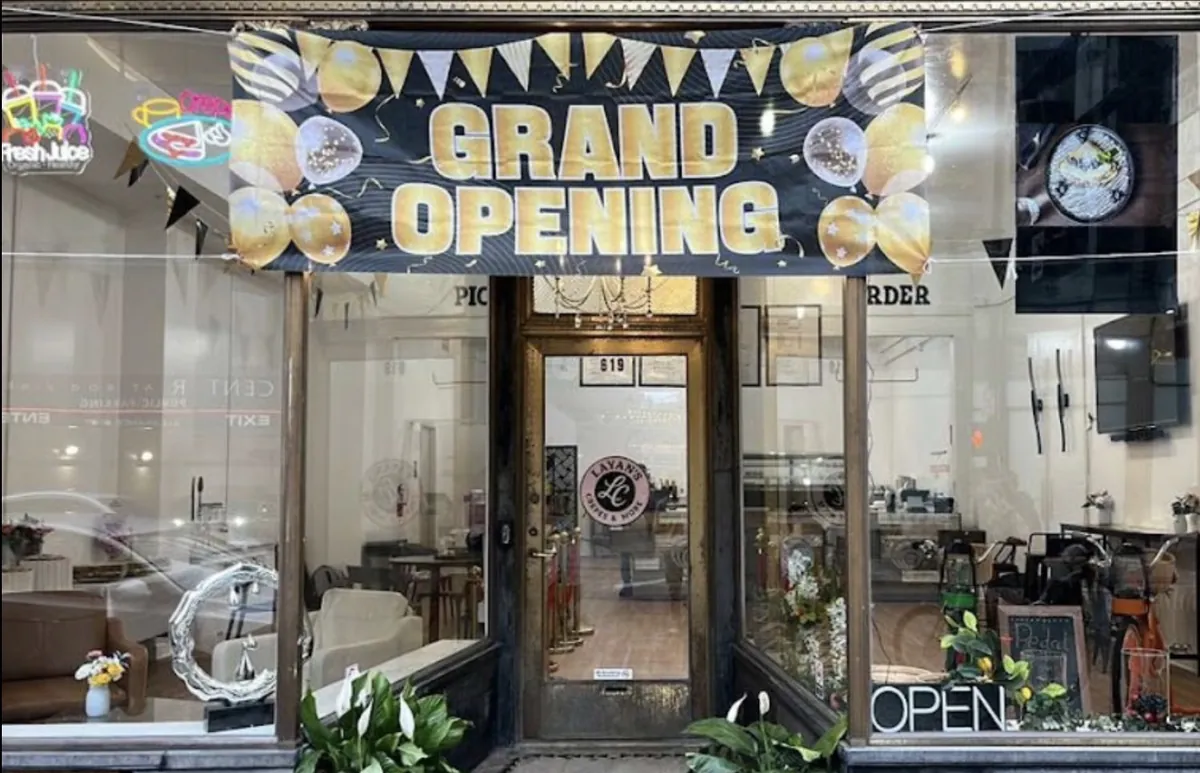 Layan's Crepes & More storefront on Vine Street, downtown Cincinnati